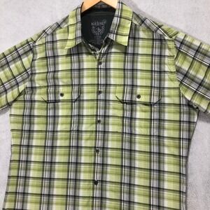 Kuhl Plaid Button Up Shirt Short‎ Sleeve Hiking Outdoor Casual Medium